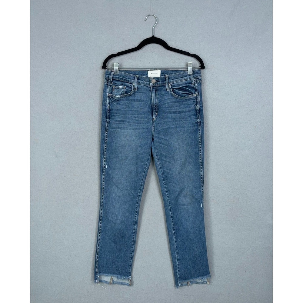 McGuire Jeans Womens 30 Blue Denim Step Raw Hem Straight Leg Boho